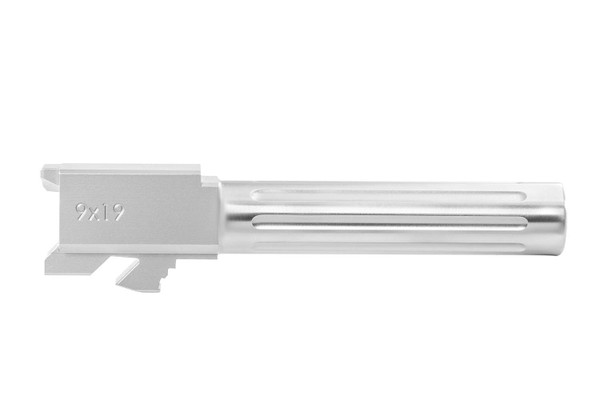 80% Arms 9MM G19 Barrel - Fluted - Raw | 9MM Glock19 Barrel