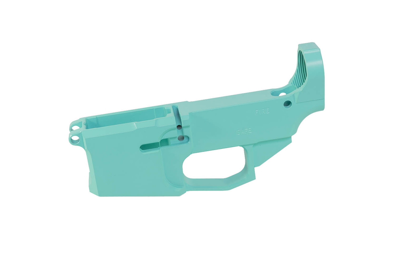 Robin's Egg Blue Cerakoted Billet AR-15 80% Lower Receiver | BKF AR15 Stripped Cerakoted Receiver Set Robins Egg