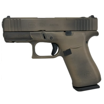 GLOCK 43X MOS 9MM 3.41″ BBL (2)10rd Pistol, Distressed FDE (Crow Exclusive) – 430111323
