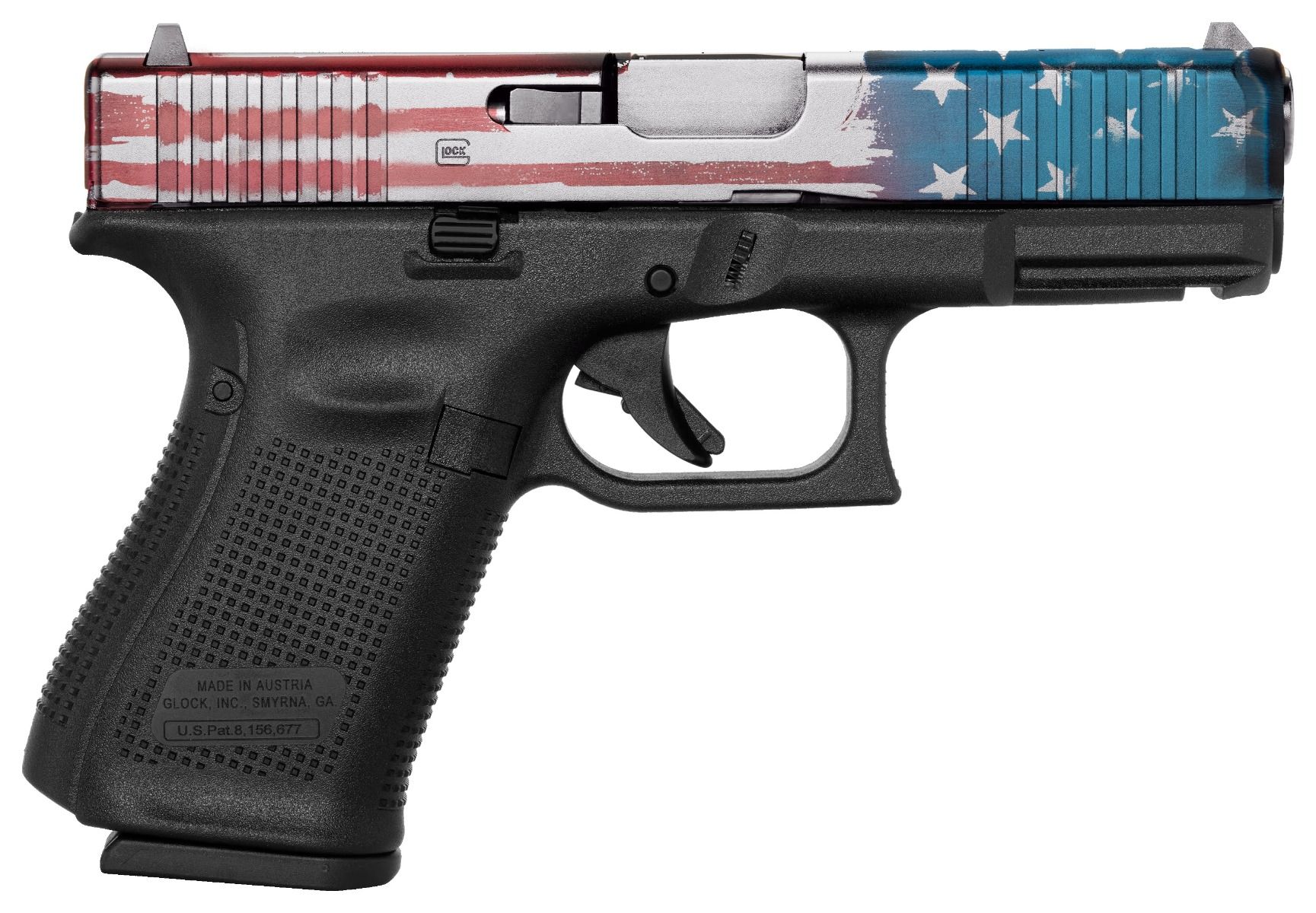 Glock G19 Gen5 4" 9mm 15rd Pistol American Flag Slide - PA195S203RWB | Buy Glock G19 Gen5 4" 9mm 15rd Pistol American Flag Slide - PA195S203RWB