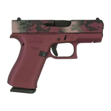 Glock G43X Dark Pink/Camo Subcompact 9mm 3.41″ 10rds, Dark Pink