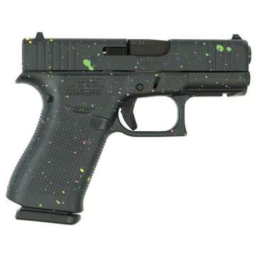 Glock G43X Multi-Color Paint Splatter Subcompact 9mm 3.41″ 10rds, Black