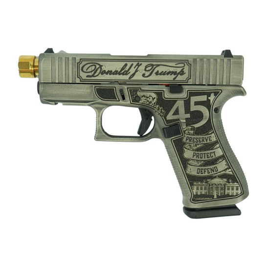 Glock 43X 9mm 3.9" Trump Gold Barrel 10rd Pistol w/ Front Rails - UX4350201FRTGB | Buy Glock 43X 9mm 3.9" Trump Gold Barrel 10rd Pistol w/ Front Rails - UX4350201FRTGB