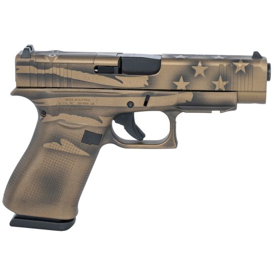 Glock G48 MOS 9mm 4.17" 10rd Pistol, Burnt Bronze Battleworn Flag | Buy Glock G48 MOS 9mm 4.17" 10rd Pistol, Burnt Bronze Battleworn Flag