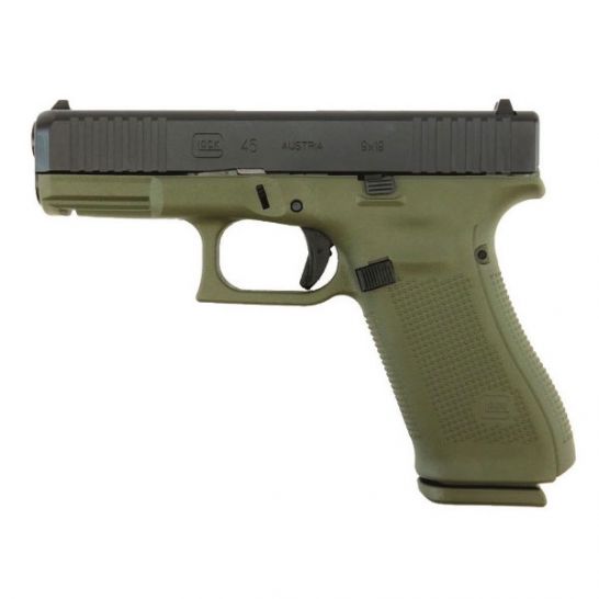 Glock 45 Gen 5 9mm Pistol, Battlefield Green - PA455S203BFG | Buy Glock 45 Gen 5 9mm Pistol, Battlefield Green - PA455S203BFG