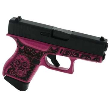 Glock G43 Custom Sugar Skull Subcompact 9mm 3.41″ 6rds, Medusa Pink