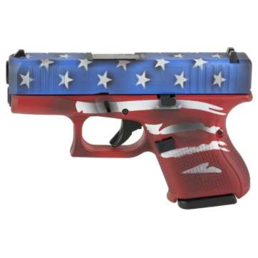 Glock 27 .40 S&W Pistol, 3.43″ Barrel, Fixed Sights, Red, Wht, Blu BW Flag – PA275S204RWBBWFL