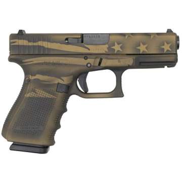 Glock 23 Gen 4 .40 S&W 4.02″ 13+1rds Black/Coyote Battle Worn Flag Cerakote – UG2350204BBBWFLAG