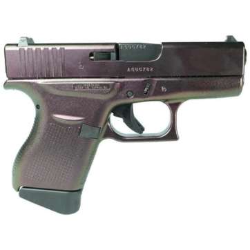 Glock G43 Custom Shimmering Razorback Subcompact 9mm 3.41″ 6rds, Purple
