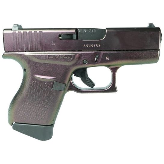 Glock G43 Custom Shimmering Razorback Subcompact 9mm 3.41" 6rds, Purple | Buy Glock G43 Custom Shimmering Razorback Subcompact 9mm 3.41" 6rds, Purple
