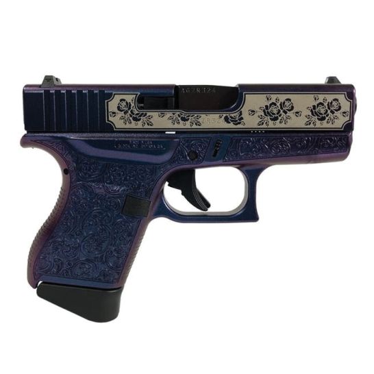 Glock G43 Custom Glock & Roses Subcompact 9mm 3.41" 6rds, Mongoose Purple | Buy Glock G43 Custom Glock & Roses Subcompact 9mm 3.41" 6rds, Mongoose Purple