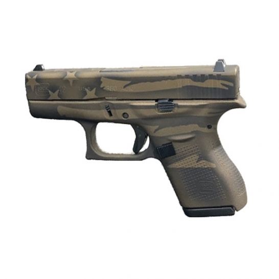 Glock 42 .380 ACP Pistol, Battleworn Bronze Distressed Flag - UI4250204-BBBWFLAG | Buy Glock 42 .380 ACP Pistol, Battleworn Bronze Distressed Flag - UI4250204-BBBWFLAG