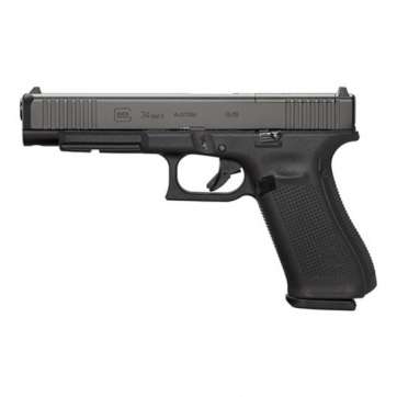 Glock 34 MOS Gen 5 9mm Pistol with Front Serrations, Black – PA343S103M