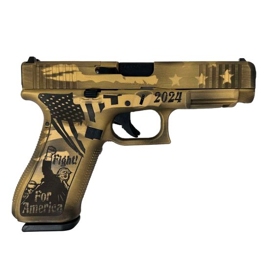 Glock Pistol G47 9mm MOS 4.49" 17rd, Distressed Gold / FDE Trump - HS11 | Buy Glock Pistol G47 9mm MOS 4.49" 17rd, Distressed Gold / FDE Trump - HS11