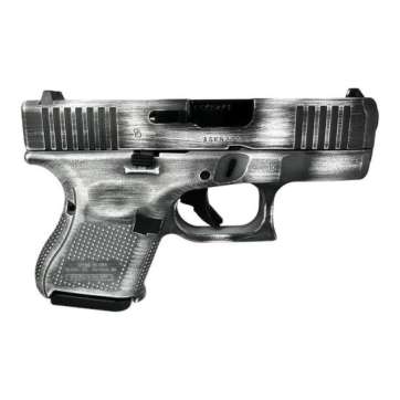 Glock G26 Gen 5 Custom Distressed White Subcompact 9mm 3.43″ 10rds, Distressed White