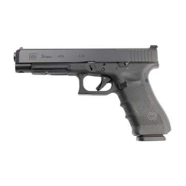 Glock LE Trade In G34 Gen4 5.31″ 9mm (3) 17rd Pistol W/ Night Sights, Black – ULPD25-03517