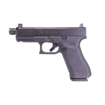 Glock 45 Gen 5 9mm Pistol with Front Serrations and Threaded Barrel, Black – PA455S3G03tb