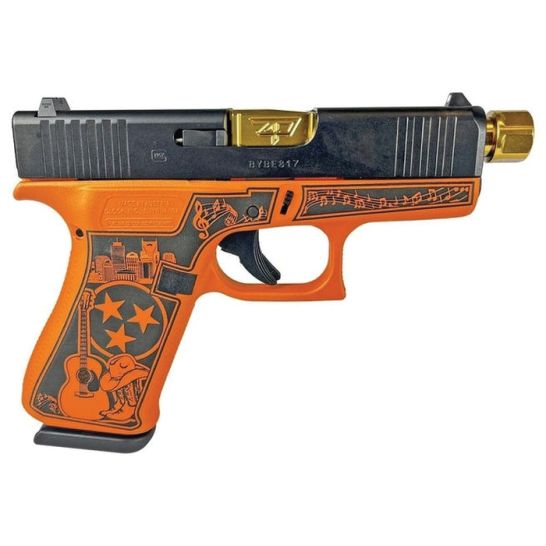 Glock G43X Custom Tennessee Orange/Gold Subcompact 9mm 4" 10rds, Orange | Buy Glock G43X Custom Tennessee Orange/Gold Subcompact 9mm 4" 10rds, Orange