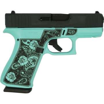 Glock G43X Robin’s Egg Blue Rose Subcompact 9mm 3.41″ 10rds, Robin’s Egg Blue