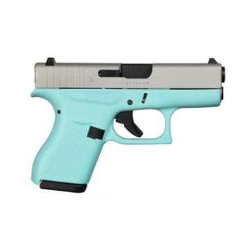 Glock G42 .380 ACP Silver Aluminum Cerakote and Robin Egg Blue Subcompact Pistol – UI4250204RESA