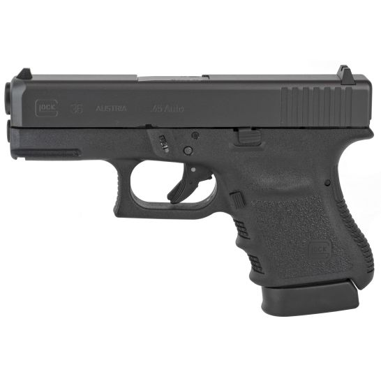 Glock 36 .45 ACP Pistol, 3.77" Barrel, Fixed Sights, Black - PR36509FGR | Buy Glock 36 .45 ACP Pistol, 3.77" Barrel, Fixed Sights, Black - PR36509FGR