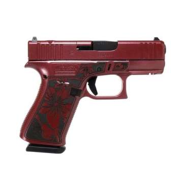 Glock G43X MOS Custom Cherry Blossom Engraved Medusa Pink Subcompact 9mm 3.41″ 10rds, Medusa Pink