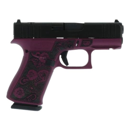 Glock G43X MOS Custom Glock & Roses Black Cherry Subcompact 9mm 3.41" 10rds, Black Cherry