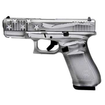 Glock G45 9mm Pistol 4.02″ 17rd Battleship Gray Distressed Flag- PA455S204