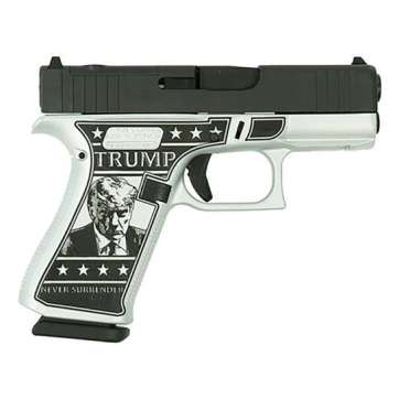 Glock 43x MOS Custom “Trump 2024 Mug Shot” 9mm 3.41″ 10rd Pistol, Black – GLPX4350201FRMOSMS