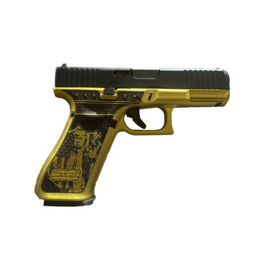 Glock G45 Gen 5 MOS Don Wick 4.02" 9mm 17rd Pistol, Black / Gold Engraved - PA455S204MOSNDONWICK