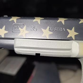Glock 35 Gen 3 .40 S&W 5.31″ 15rds Pistol, Operator Flag Cerakote – PI3530104OP