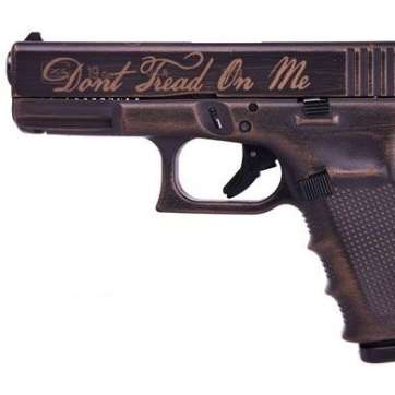 Glock 19 Gen 4 9mm Pistol “Don’t Tread On Me” Battle Worn Cerakote – UG1950204DTOM