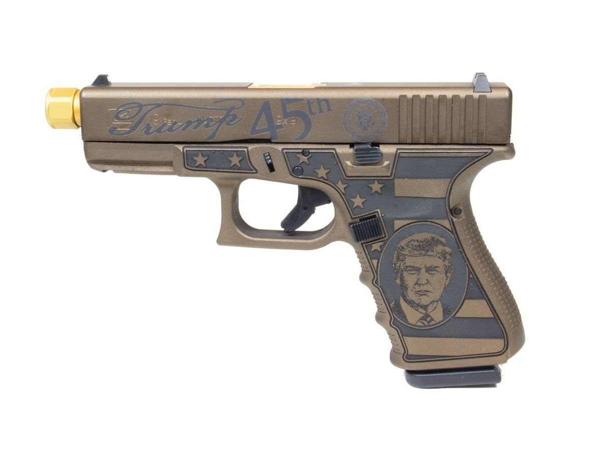 Glock G19 Gen4 Compact "Trump" Edition 9mm Pistol Threaded Barrel - GLUG1950203T | Buy Glock G19 Gen4 Compact "Trump" Edition 9mm Pistol Threaded Barrel - GLUG1950203T