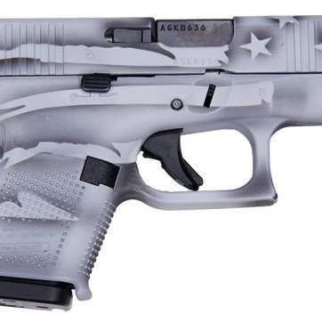 Glock G26 Gen5 9mm 3.5″ 10rd Pistol, Battleship Grey Distressed Flag – UA265S204-BWFLAG
