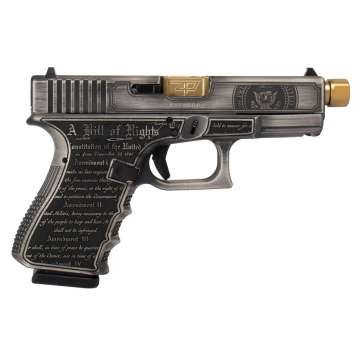 Glock G19 Gen 3 “Trump 2024″ 9mm 4.6” 15rd Crushed Silver Distressed Black – UI1950203T24GB