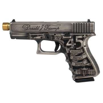Glock G19 Gen 3 “Trump 2024″ 9mm 4.6” 15rd Crushed Silver Distressed Black – UI1950203T24GB