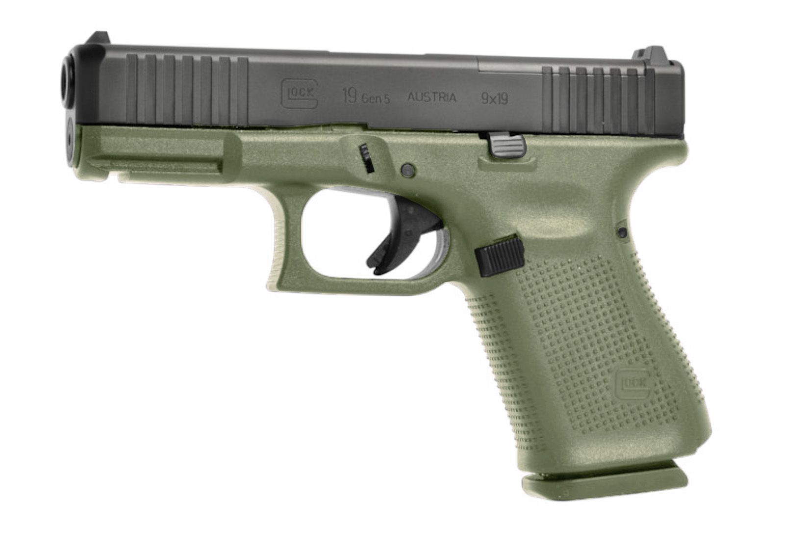 Glock G19 Gen 5 MOS 9mm 4" 15rd Pistol BattleField Green - UA195S203MOSBFG | Buy Glock G19 Gen 5 MOS 9mm 4" 15rd Pistol BattleField Green - UA195S203MOSBFG
