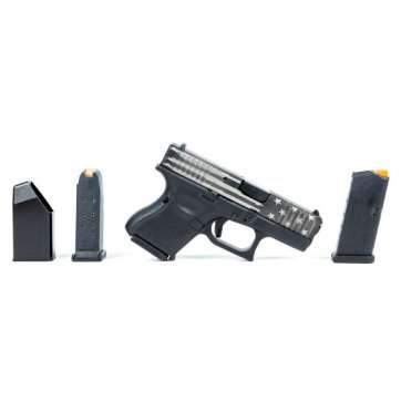 Glock G26 Gen5 9mm 3.43″ 10rd Pistol, Elite Titanium Battle Flag – UA265S201ETBF