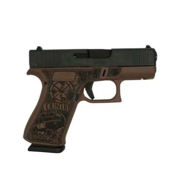 Glock G43X Custom Country Subcompact 9mm 3.41″ 10rds, Bourbon
