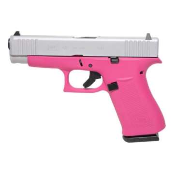 Glock 48 FS Semi Auto 9mm Pistol, Raspberry/Stainless Steel – PA485SL201RAS