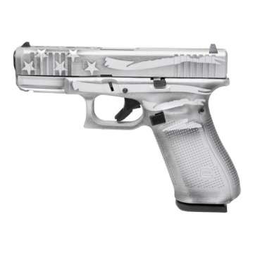 Glock 45 Gen 5 FS 9mm Pistol, Battleship Gray Distressed Flag – PA455S204