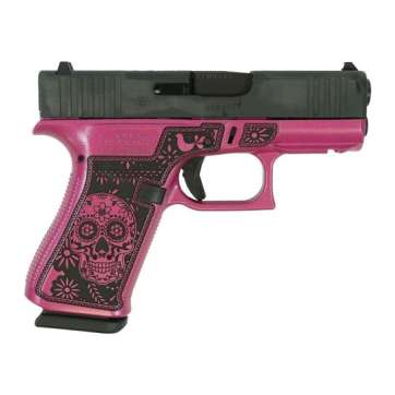 Glock G43X Sugar Skull Subcompact 9mm 3.41″ 10rds, Medusa Pink