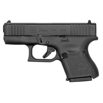 Glock 26 9mm Pistol, 3.43″ Barrel, Fixed Sights, Black – G265FSUS