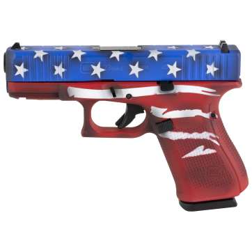 Glock 23 .40 S&W Pistol 4.02″ Barrel Fixed Sights Red Wht Blu BW Flag – PA235S204RWBBWFL