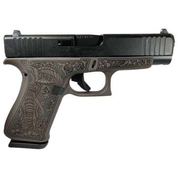 Glock G48 Custom Vortex Bronze Elephant Engraved Compact 9mm 4.17″ 10rds, Bronze
