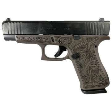 Glock G48 Custom Vortex Bronze Elephant Engraved Compact 9mm 4.17″ 10rds, Bronze