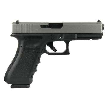 Glock G17 Gen 3 Custom Two-Tone Black/Silver Standard 9mm 4.49″ 17rds Black