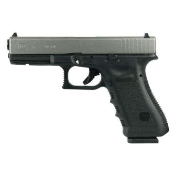Glock G17 Gen 3 Custom Two-Tone Black/Silver Standard 9mm 4.49″ 17rds Black