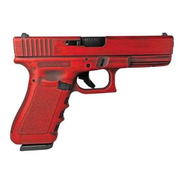 Glock G17 Gen 3 Custom Destressed Red Standard 9mm 4.49″ 17rds Red