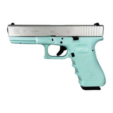 Glock G17 Gen 3 Custom Robin’s Egg Blue/Crushed Silver Standard 9mm 4.49″ 17rds Robin’s Egg Blue